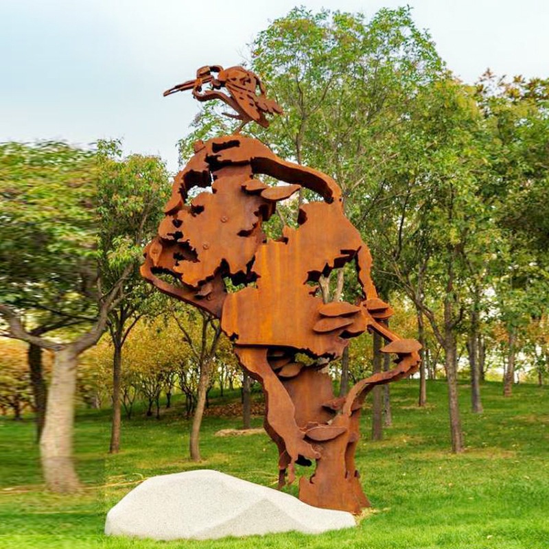 感城镇耐候钢雕塑