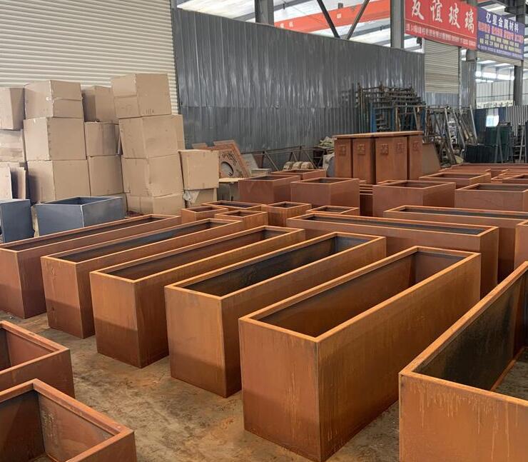 感城镇耐候钢板花箱